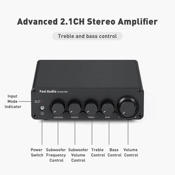Main product image for Fosi Audio BT30D Pro 2.1 Channel Bluetooth Hi-Fi Amplifier 165W x 2 + 350W x 1235-258